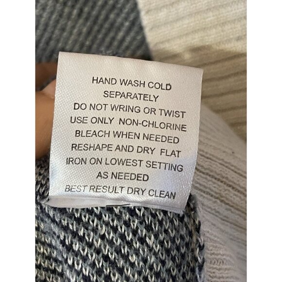 Pink Republic Women Open Front Aztec Cardigan Sweater Cotton Acryli Beige&Navy L - Picture 10 of 11